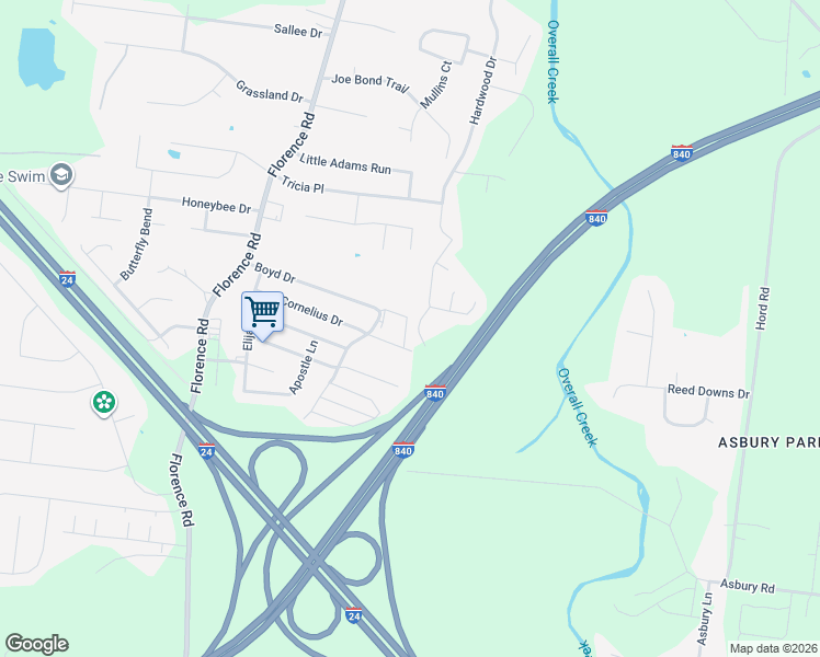 map of restaurants, bars, coffee shops, grocery stores, and more near 4922 Laura Jeanne Boulevard in Murfreesboro