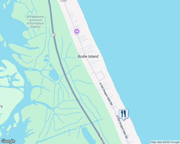 map of restaurants, bars, coffee shops, grocery stores, and more near 8532 S Old Oregon Inlet Rd in Nags Head