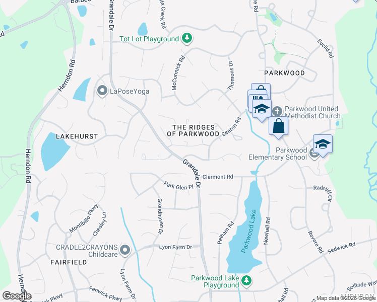 map of restaurants, bars, coffee shops, grocery stores, and more near 109 Wenonah Way in Durham