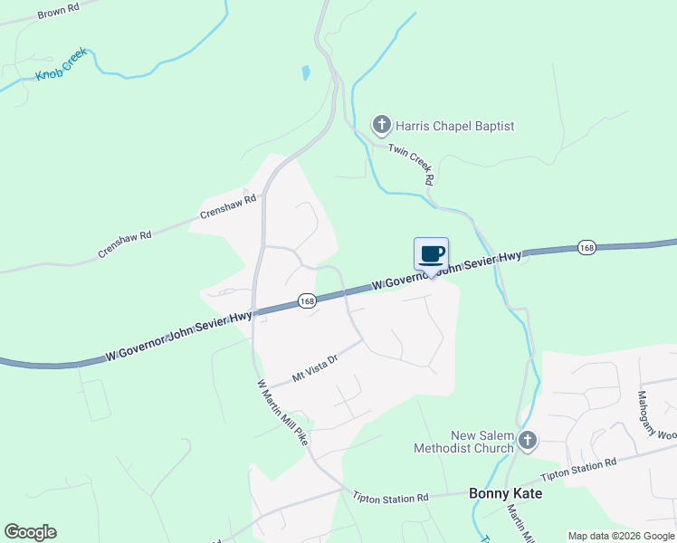 map of restaurants, bars, coffee shops, grocery stores, and more near 6928 Bonny Kate Drive in Knoxville