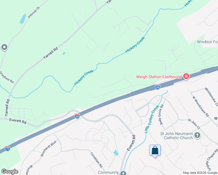map of restaurants, bars, coffee shops, grocery stores, and more near Interstate 40 in Farragut