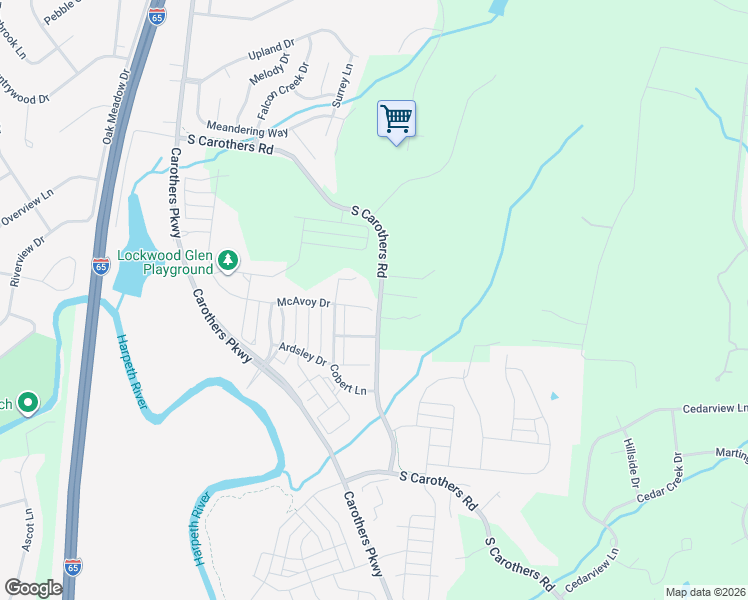 map of restaurants, bars, coffee shops, grocery stores, and more near 813 McAvoy Drive in Franklin
