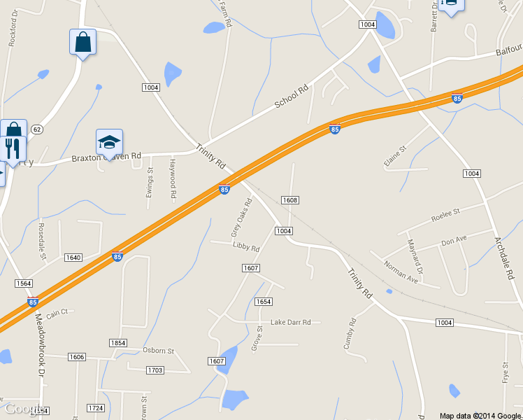 map of restaurants, bars, coffee shops, grocery stores, and more near 12435 Trinity Rd in Trinity