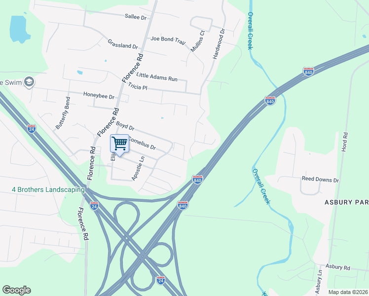 map of restaurants, bars, coffee shops, grocery stores, and more near 4930 Laura Jeanne Boulevard in Murfreesboro
