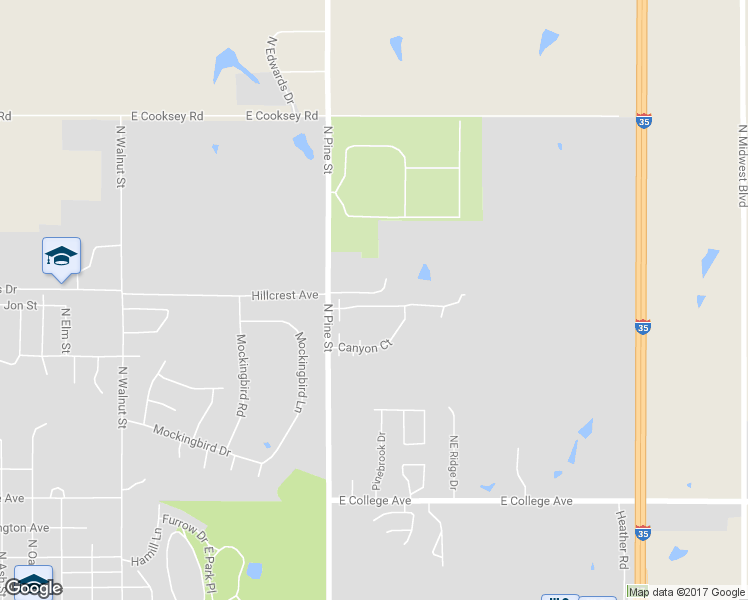 map of restaurants, bars, coffee shops, grocery stores, and more near 1614 Canyon Bluff Road in Guthrie