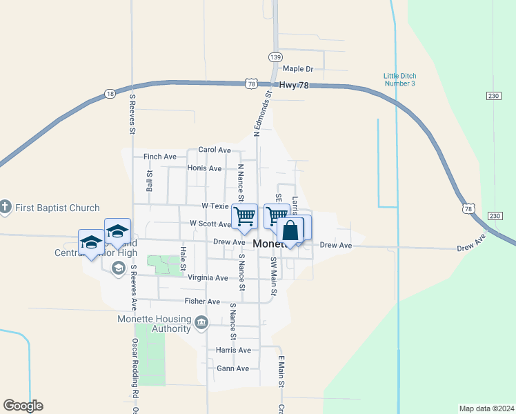 map of restaurants, bars, coffee shops, grocery stores, and more near in 
