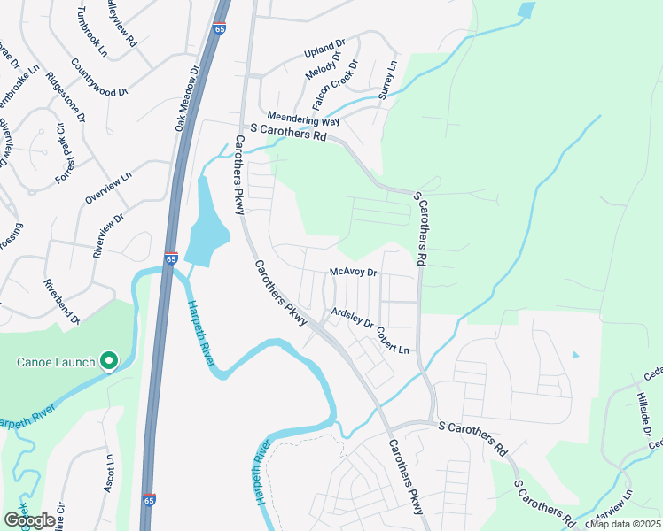 map of restaurants, bars, coffee shops, grocery stores, and more near 2081 McAvoy Drive in Franklin