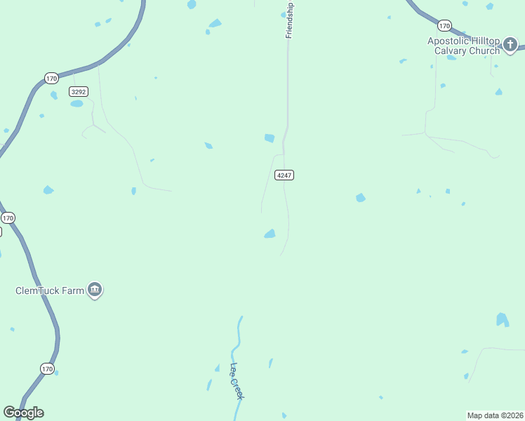 map of restaurants, bars, coffee shops, grocery stores, and more near 14931 Friendship Church Road in West Fork