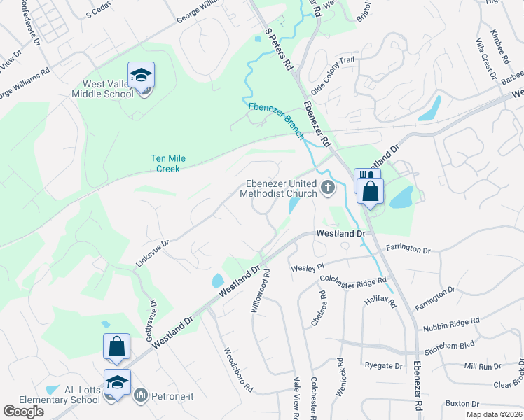 map of restaurants, bars, coffee shops, grocery stores, and more near 9010 Linksvue Drive in Knoxville
