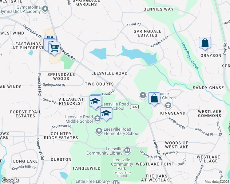 map of restaurants, bars, coffee shops, grocery stores, and more near 8515 Leesville Road in Raleigh