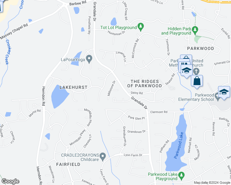map of restaurants, bars, coffee shops, grocery stores, and more near 6 Colton Court in Durham