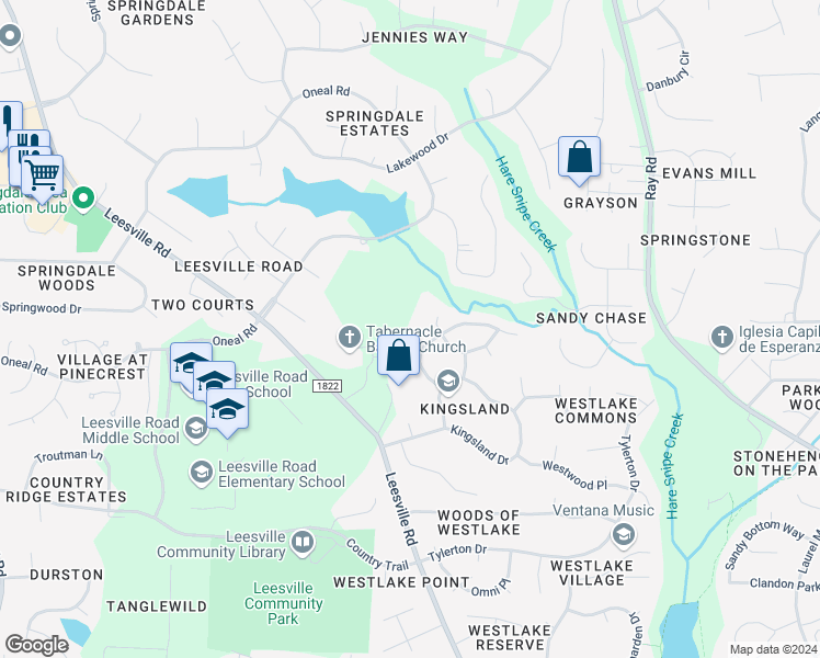 map of restaurants, bars, coffee shops, grocery stores, and more near 8208 Ivymount Way in Raleigh