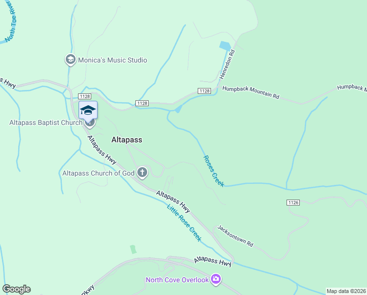 map of restaurants, bars, coffee shops, grocery stores, and more near 541 Altapass Church of God Road in Spruce Pine