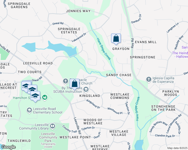 map of restaurants, bars, coffee shops, grocery stores, and more near 8614 Valley Brook Drive in Raleigh