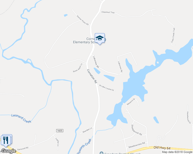 map of restaurants, bars, coffee shops, grocery stores, and more near 422 Cornatzer Road in Mocksville