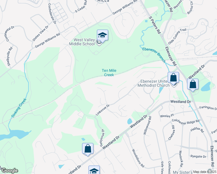 map of restaurants, bars, coffee shops, grocery stores, and more near 9305 Bunker Lane in Knoxville
