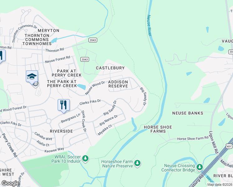 map of restaurants, bars, coffee shops, grocery stores, and more near 6011 San Marcos Way in Raleigh