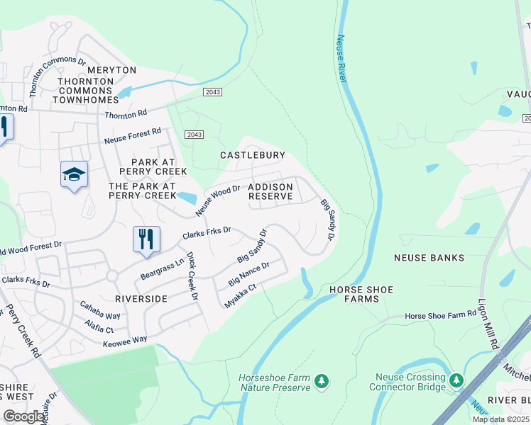 map of restaurants, bars, coffee shops, grocery stores, and more near 6006 San Marcos Way in Raleigh