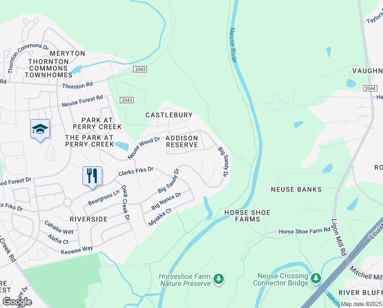 map of restaurants, bars, coffee shops, grocery stores, and more near 6048 San Marcos Way in Raleigh