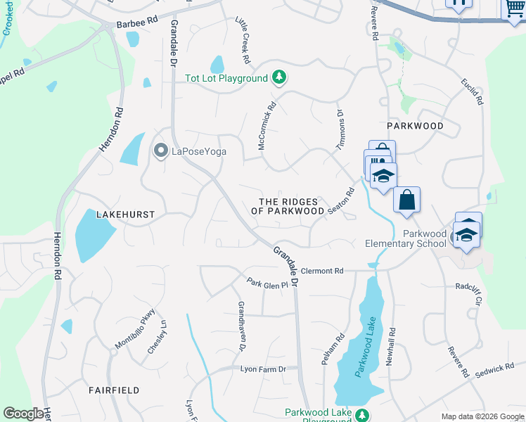 map of restaurants, bars, coffee shops, grocery stores, and more near 4835 Grandale Drive in Durham