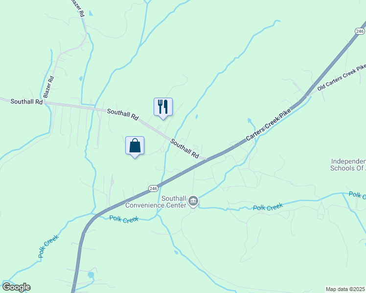 map of restaurants, bars, coffee shops, grocery stores, and more near 3110 Southall Road in Franklin