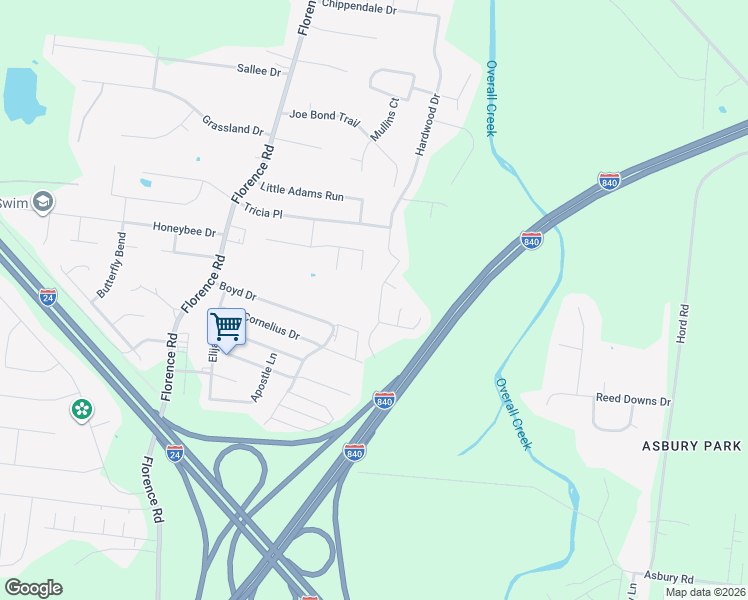 map of restaurants, bars, coffee shops, grocery stores, and more near 3225 Hardwood Drive in Murfreesboro