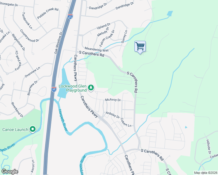 map of restaurants, bars, coffee shops, grocery stores, and more near 221 Halswelle Drive in Franklin