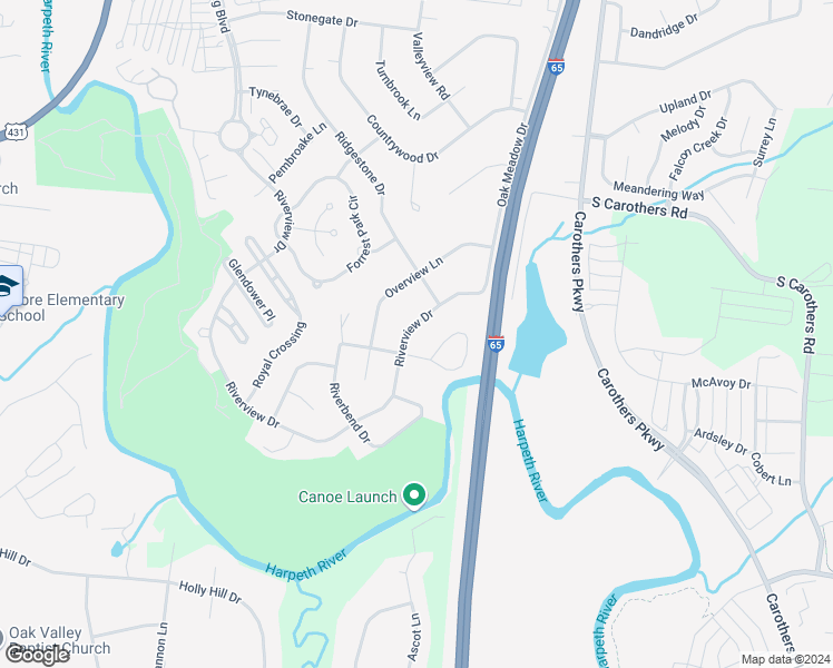 map of restaurants, bars, coffee shops, grocery stores, and more near 534 Riverview Drive in Franklin