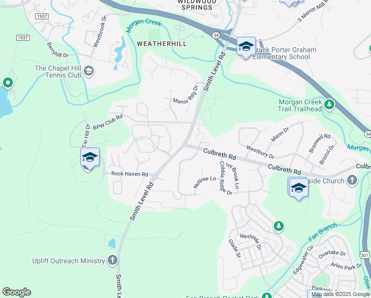 map of restaurants, bars, coffee shops, grocery stores, and more near 100 Culbreth Road in Chapel Hill