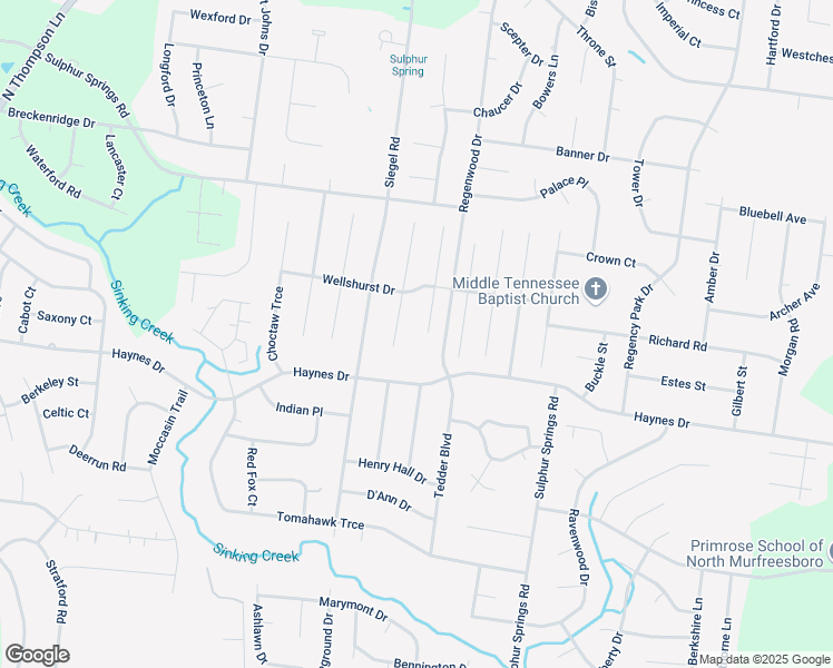 map of restaurants, bars, coffee shops, grocery stores, and more near 2707 Bertram Court in Murfreesboro