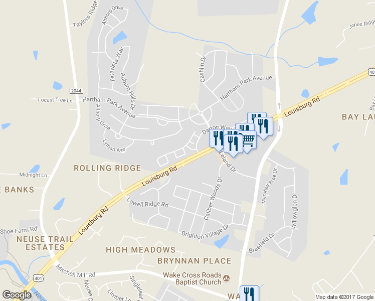 map of restaurants, bars, coffee shops, grocery stores, and more near 4004 Swinton Street in Raleigh
