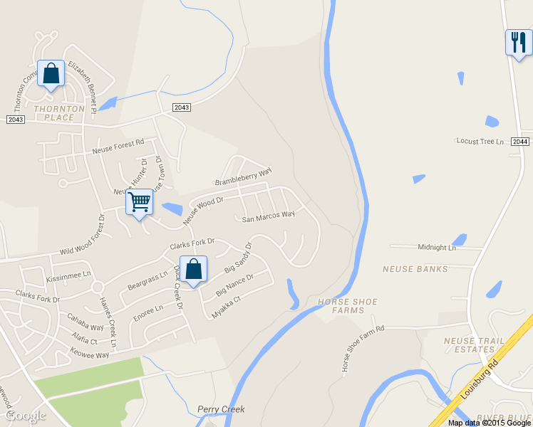 map of restaurants, bars, coffee shops, grocery stores, and more near 8302 Glenwood Springs Court in Raleigh