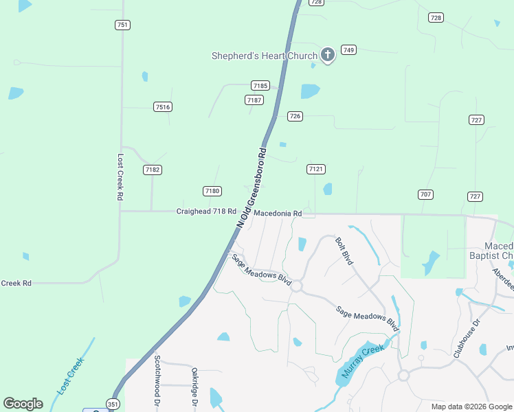 map of restaurants, bars, coffee shops, grocery stores, and more near 2682 Arkansas 351 in Jonesboro