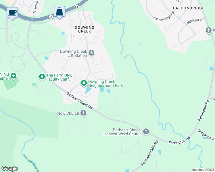 map of restaurants, bars, coffee shops, grocery stores, and more near 106 Blakely Drive in Chapel Hill