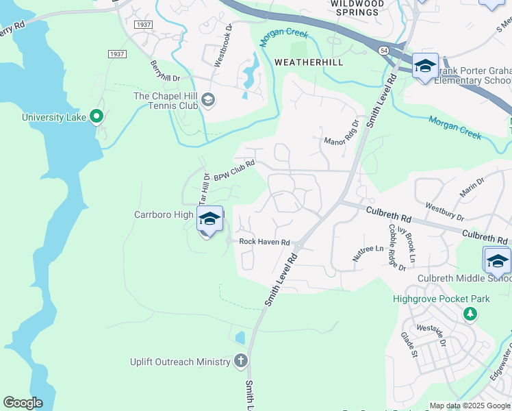 map of restaurants, bars, coffee shops, grocery stores, and more near 1000 Smith Level Road in Chapel Hill