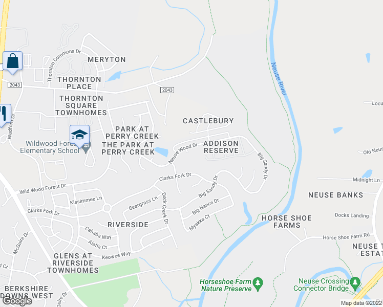 map of restaurants, bars, coffee shops, grocery stores, and more near 8302 Aspen Mountain Court in Raleigh