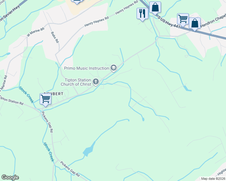 map of restaurants, bars, coffee shops, grocery stores, and more near 8123 Rogers Lane in Knoxville