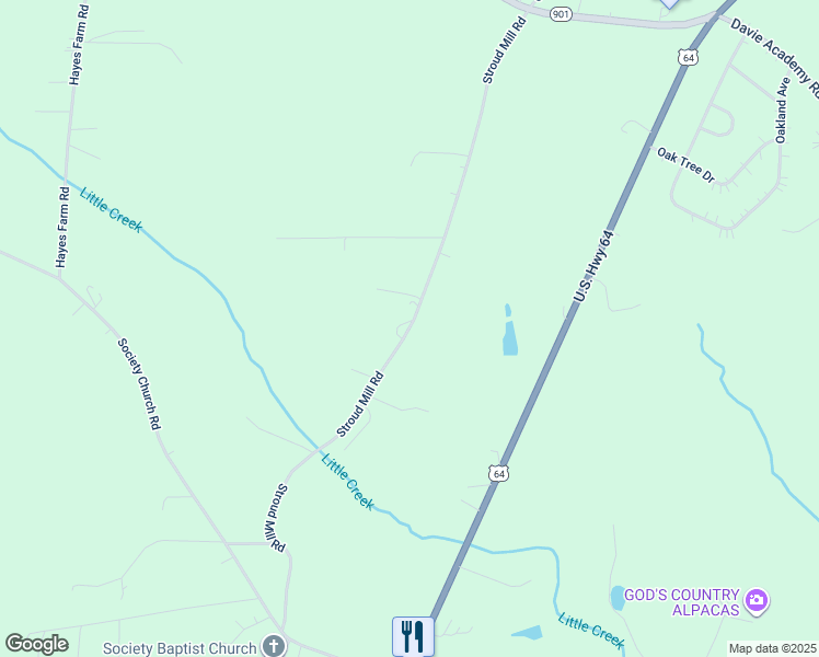 map of restaurants, bars, coffee shops, grocery stores, and more near 454 Stroud Mill Rd in Harmony