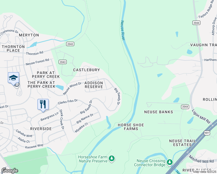 map of restaurants, bars, coffee shops, grocery stores, and more near 6226 San Marcos Way in Raleigh