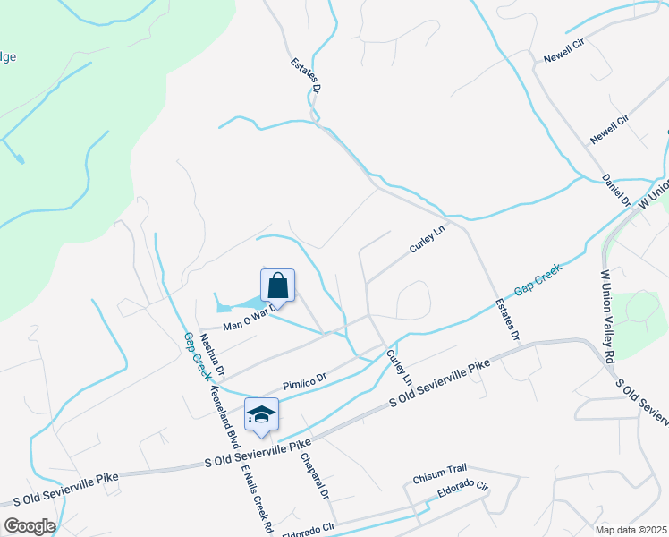 map of restaurants, bars, coffee shops, grocery stores, and more near 1124 Whirlaway Lane in Seymour