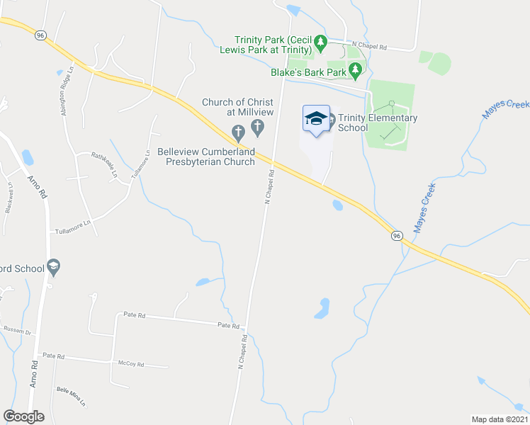map of restaurants, bars, coffee shops, grocery stores, and more near 4221 North Chapel Road in Franklin