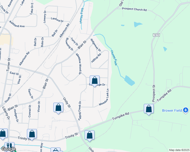 map of restaurants, bars, coffee shops, grocery stores, and more near 111 Meadow Ridge Drive in Thomasville
