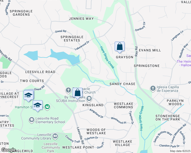map of restaurants, bars, coffee shops, grocery stores, and more near 8608 Valley Brook Drive in Raleigh
