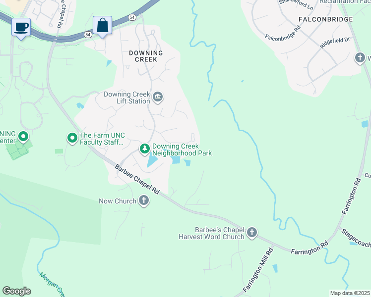 map of restaurants, bars, coffee shops, grocery stores, and more near 102 Blakely Drive in Chapel Hill
