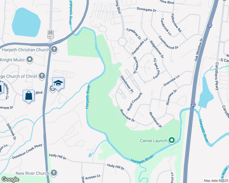 map of restaurants, bars, coffee shops, grocery stores, and more near 284 Rivermont Circle in Franklin