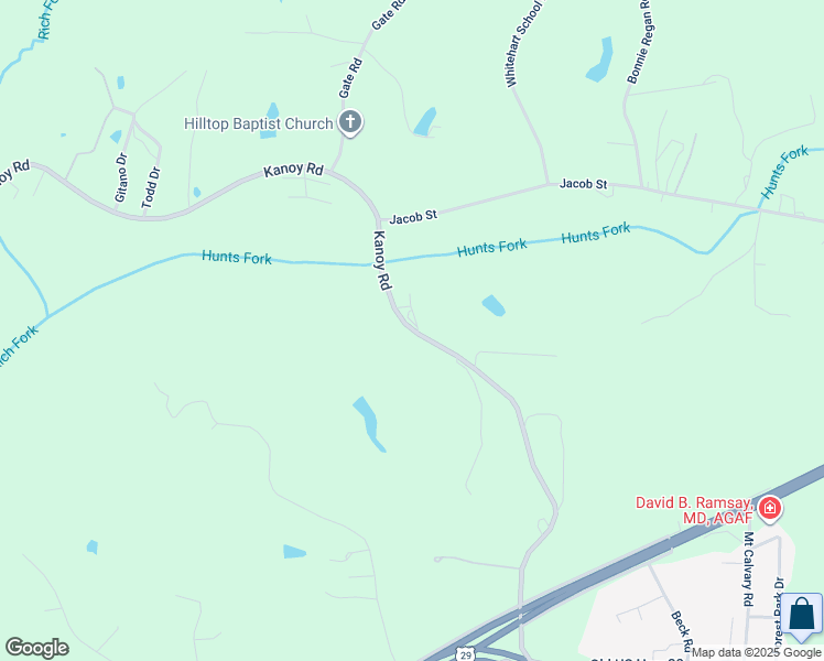 map of restaurants, bars, coffee shops, grocery stores, and more near Kanoy Road in Thomasville