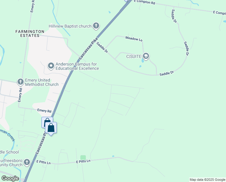 map of restaurants, bars, coffee shops, grocery stores, and more near 1709 North Side Drive in Murfreesboro