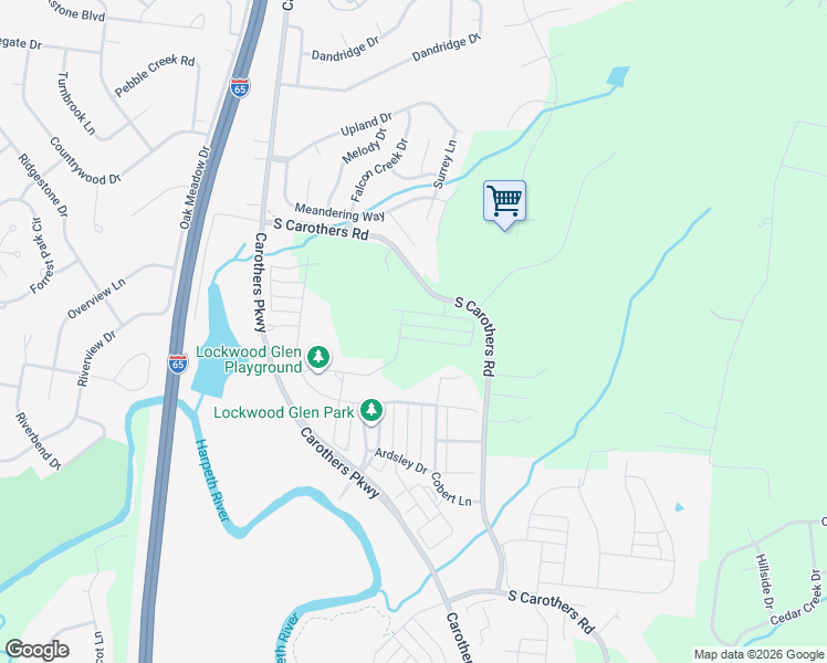 map of restaurants, bars, coffee shops, grocery stores, and more near 4341 South Carothers Road in Franklin