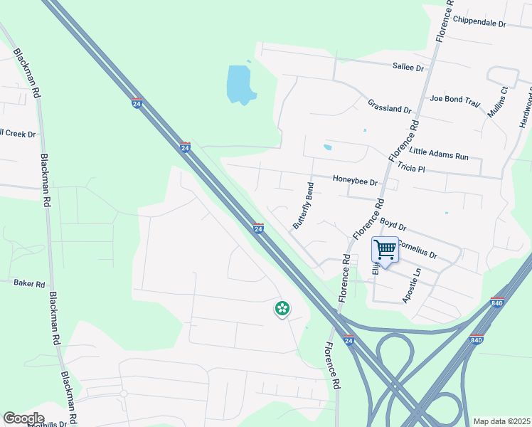 map of restaurants, bars, coffee shops, grocery stores, and more near 2951 Lightning Bug Drive in Murfreesboro