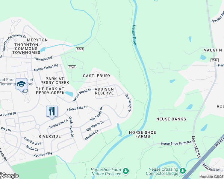 map of restaurants, bars, coffee shops, grocery stores, and more near 8330 Boca Point in Raleigh